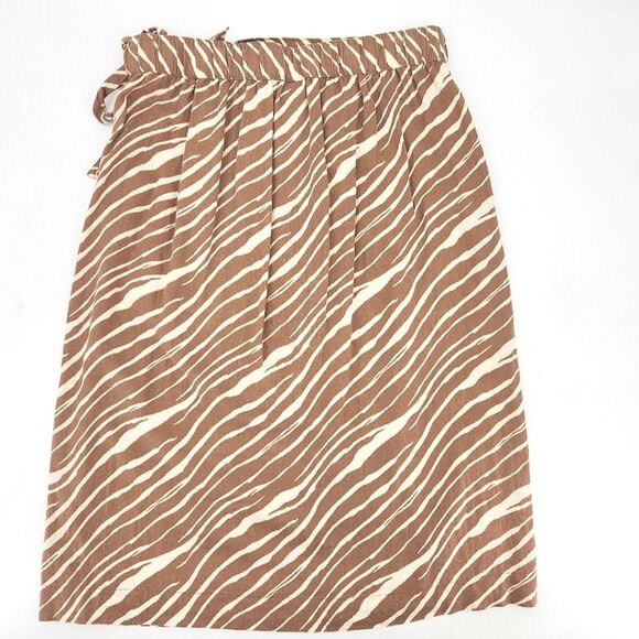 A New Day Midi Wrap Skirt Womens XXL Linen Blend High Rise Zebra Animal Print - Picture 3 of 7